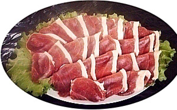 画像1: 天然猪　焼肉用　もも肉　スライス500g (1)
