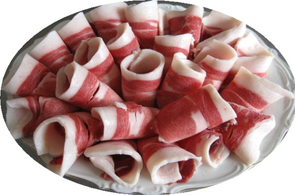 画像1: 天然猪　焼肉用　ロース　スライス500g (1)