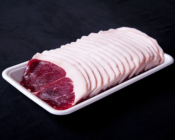 画像1: 天然猪　焼肉用　もも肉　スライス500g (1)